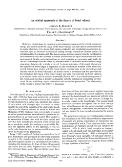 An orbital approach to the theory of bond valence Jn`nnrrv K. Bunorrr