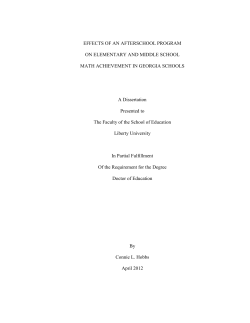 Effects of an Afterschool Program on Elementary and Middle School