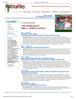 (January-May 2007) The Problem Of Small Arms in Africa