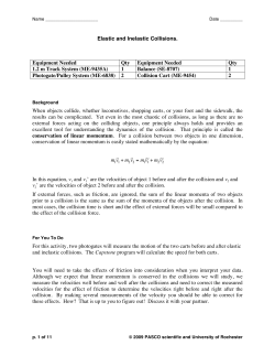Elastic and Inelastic Collisions.