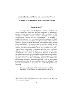 Canadian Fundamental Justice and American Due Process: Two