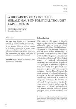 a hierarchy of armchairs: gerald gaus on political thought experiments