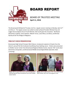 board report - Brownwood ISD