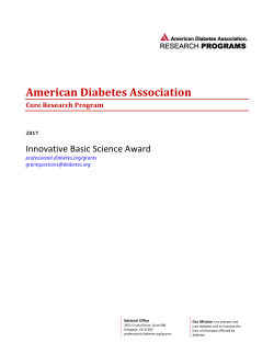 Innovative Basic Science Award - Diabetes Pro