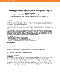 136-2008: Data Integration with SAS® Intelligence Storage: How a