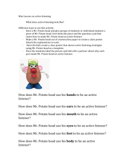 Mr. Potato head activity - The Syracuse City School District