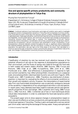 Size and species-specific primary productivity