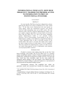 Informational Inequality: How High Frequency Traders Use Premier