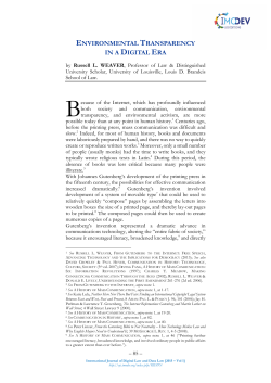 environmental transparency in a digital era