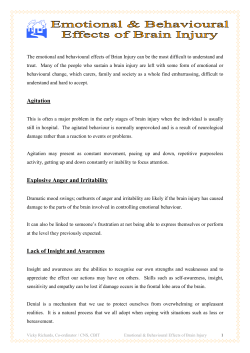 Emotion and Behavioural Effects of Brain Injury