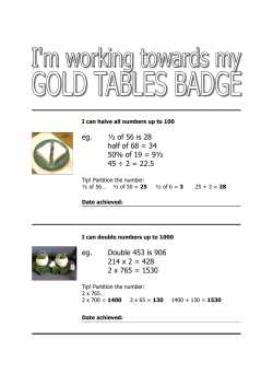 eg. &frac12; of 56 is 28 half of 68 = 34 50% of 19 = 9&frac12;