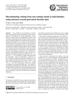 Discriminating raining from non-raining clouds at mid