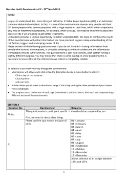 INTRO Help us to understand IBS