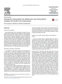 Emergency Contraception for Adolescents and Young Adults