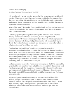 If I were French I would vote for Marine Le Pen in next week`s