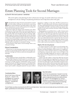 Estate Planning Tools for Second Marriages