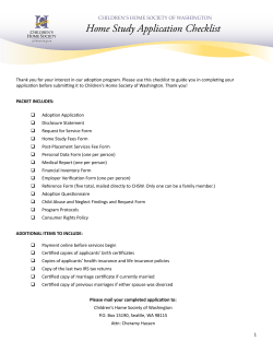 Adoption Questionaire - Children`s Home Society of Washington