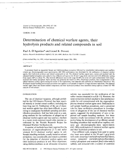 Determination of chemical warfare agents, their hydrolysis products