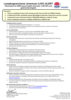 Lymphogranuloma venereum (LGV) ALERT