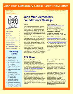 March 2017 Newsletter - John Muir Elementary School