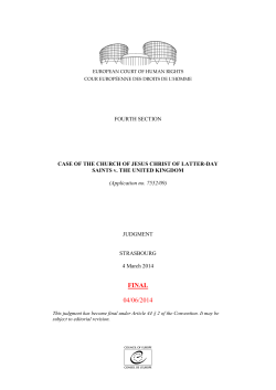 Case of Church of Jesus [...]