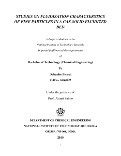 studies on fluidization characterstics of fine particles in a gas