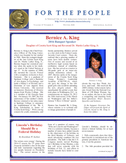 F o r  T h e  P e o p l e - Abraham Lincoln Association