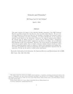 Schools and Stimulus - University of Richmond