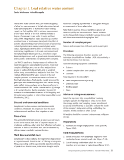 Chapter 5. Leaf relative water content
