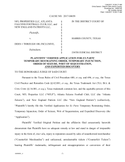 CAUSE NO. 2017-04658 NFL PROPERTIES LLC