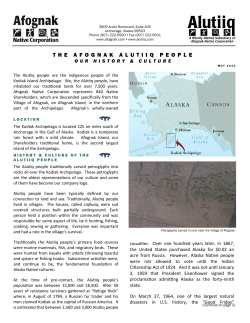 THE AFOGNAK ALUTIIQ PEOPLE