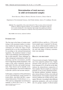 Determination of total mercury in solid environmental samples