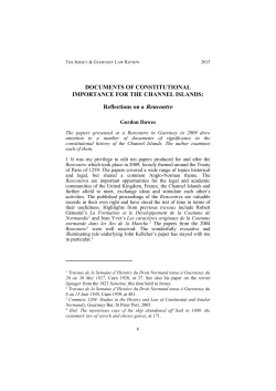 Documents of constitutional importance for the Channel Islands