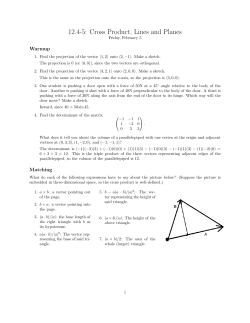 12.4-5: Cross Product, Lines and Planes