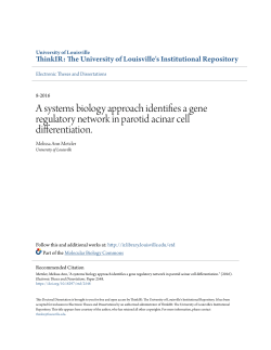 A systems biology approach identifies a gene regulatory