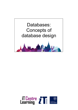 Databases: Concepts of database design