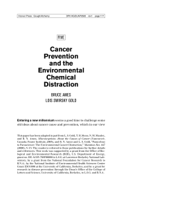 Cancer Prevention and the Environmental Chemical Distraction