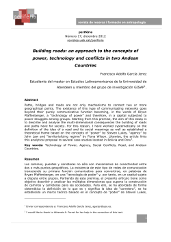 Building roads: an approach to the concepts of power, technology