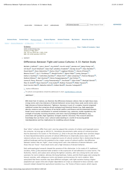 Differences Between Tight and Loose Cultures: A 33