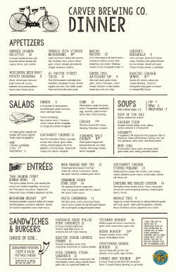 carver brewing co. DINNER
