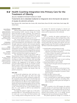 Health Coaching Integration Into Primary Care for the Treatment of