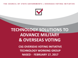 Technology Solutions To Advance Military And Overseas Voting