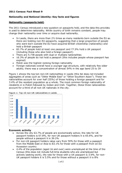 Fact Sheet 9 Nationality and National Identity