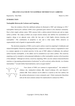 Organocatalysis by Nucleophilic Heterocyclic Carbenes