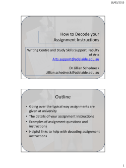 Handout of slides from seminar