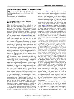 Sensorimotor Control of Manipulation