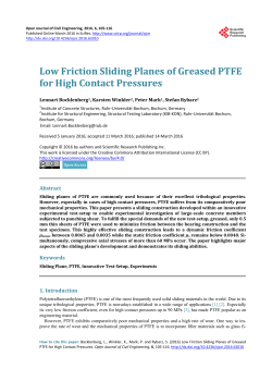 Low Friction Sliding Planes of Greased PTFE for High Contact
