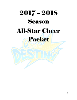 2017 &ndash; 2018 Season All-Star Cheer Packet