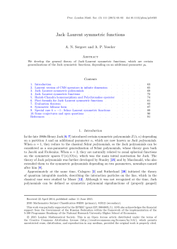 Jack–Laurent symmetric functions