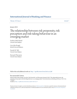 The relationship between risk propensity, risk perception and risk